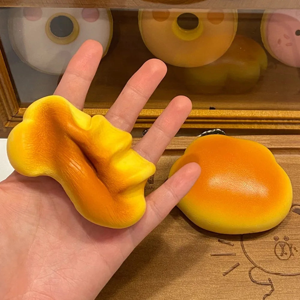 Squishy Caramel Color Cloud Bread Squeeze Toy Stress Relief Slow Rising Sensory Fidget Toys for Kids and Adults Relaxing Gifts