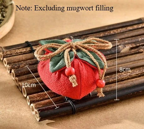 Incense Bag with Persimmon Pendant, Can Be Hung on Rearview Mirror or Car,Blessing Purse,Empty Bag Material Kit for Good Fortune