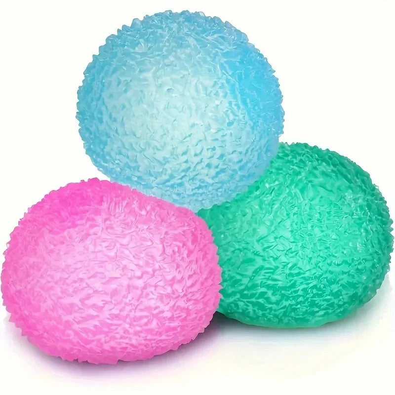 1Pc Squishy Multicolor Texture Ice Ball Squeeze Toy for Kids Soft Pinch Sensory