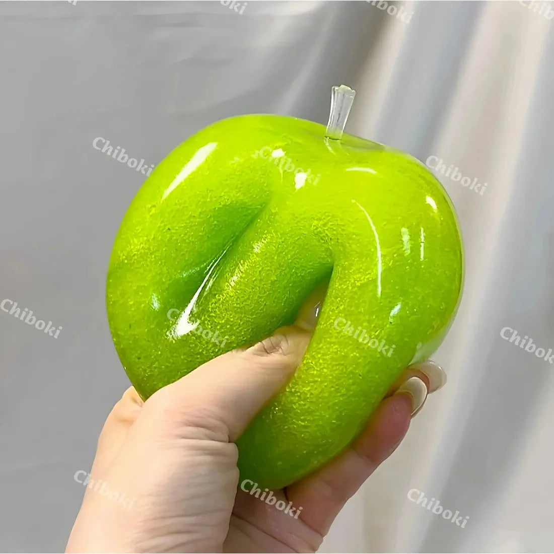 Green Apple Slushie Squishy Fidget Toy Crunchy Moldable Non-Bounce Sensory