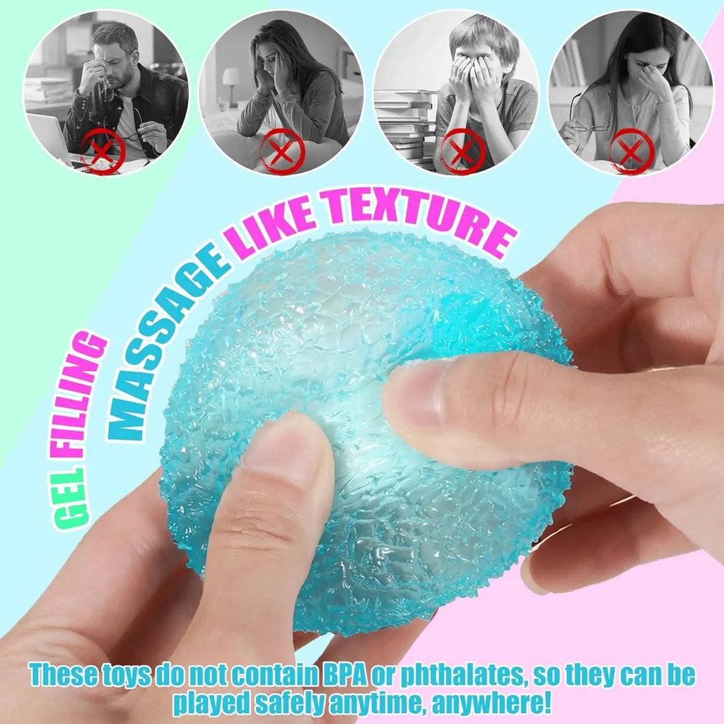 1Pc Squishy Multicolor Texture Ice Ball Squeeze Toy for Kids Soft Pinch Sensory