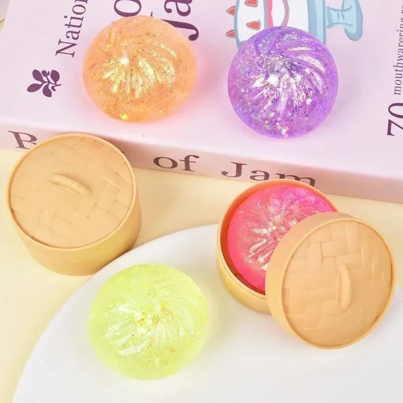 Mini Colorful Glitter Dumpling Release For Stress Balls Simulation Food