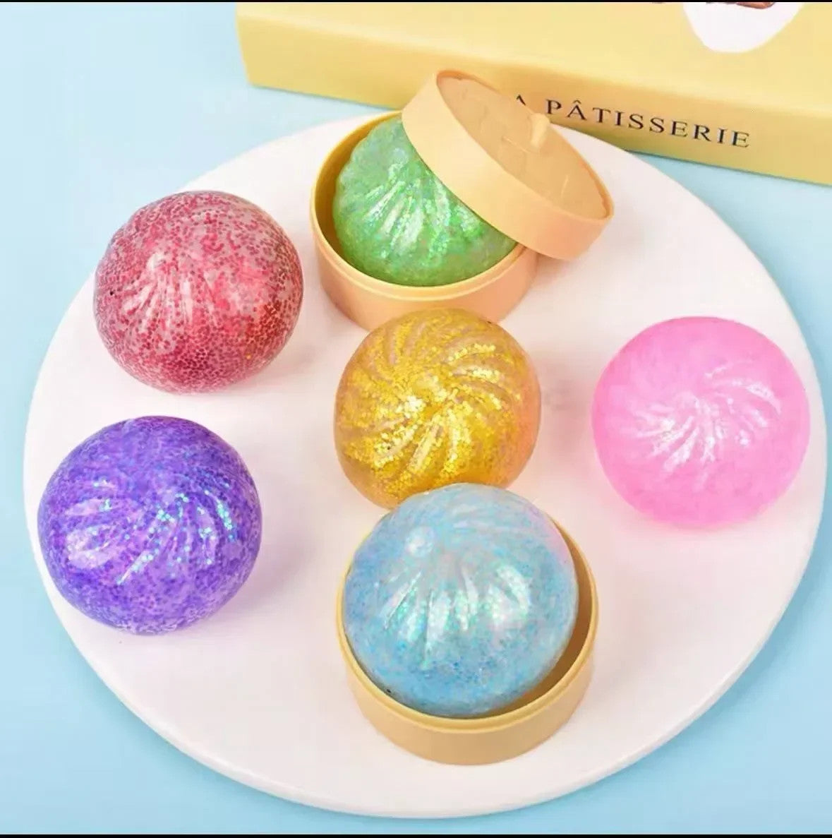 Mini Colorful Glitter Dumpling Release For Stress Balls Simulation Food