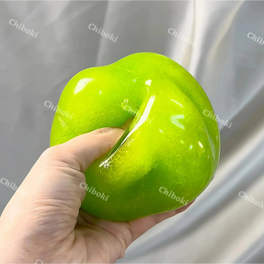 Green Apple Slushie Squishy Fidget Toy Crunchy Moldable Non-Bounce Sensory