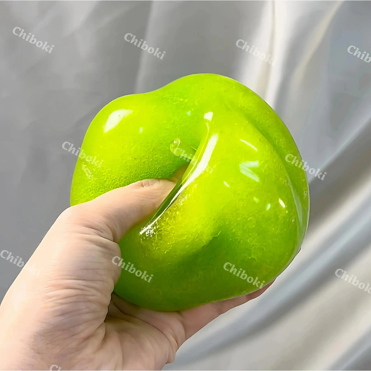 Green Apple Slushie Squishy Fidget Toy Crunchy Moldable Non-Bounce Sensory