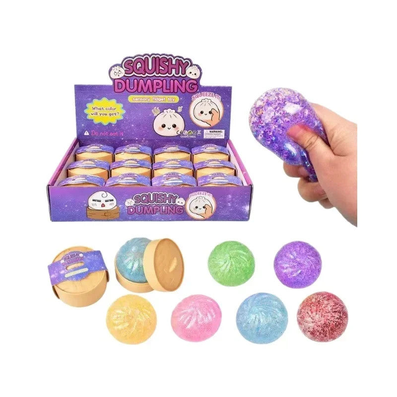 Mini Colorful Glitter Dumpling Release For Stress Balls Simulation Food