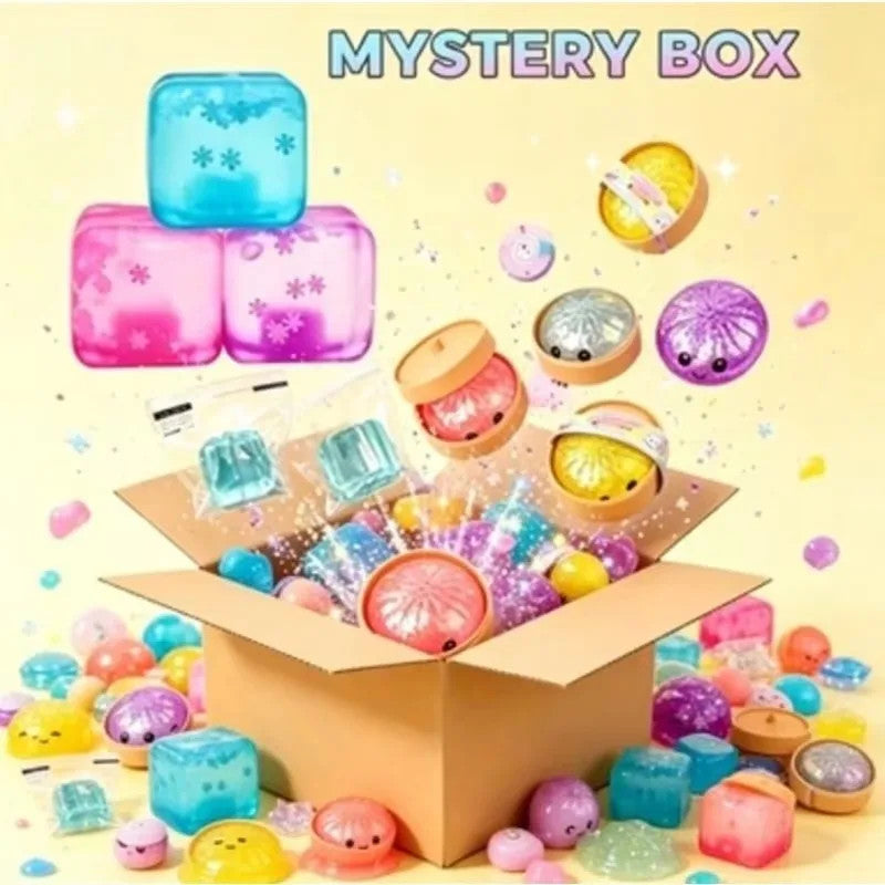 100 Random Styles Squishy Surprise Blind Box, Kawaii Stress Relief Squeeze