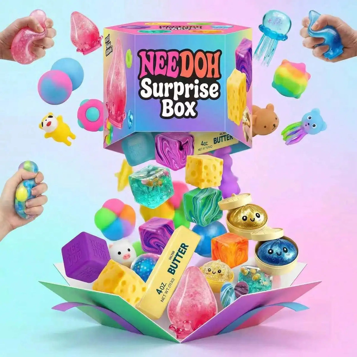 2026 Ne EDoh Surprise Box - Assorted Stress Relief Squeeze Toys, Food & Animal