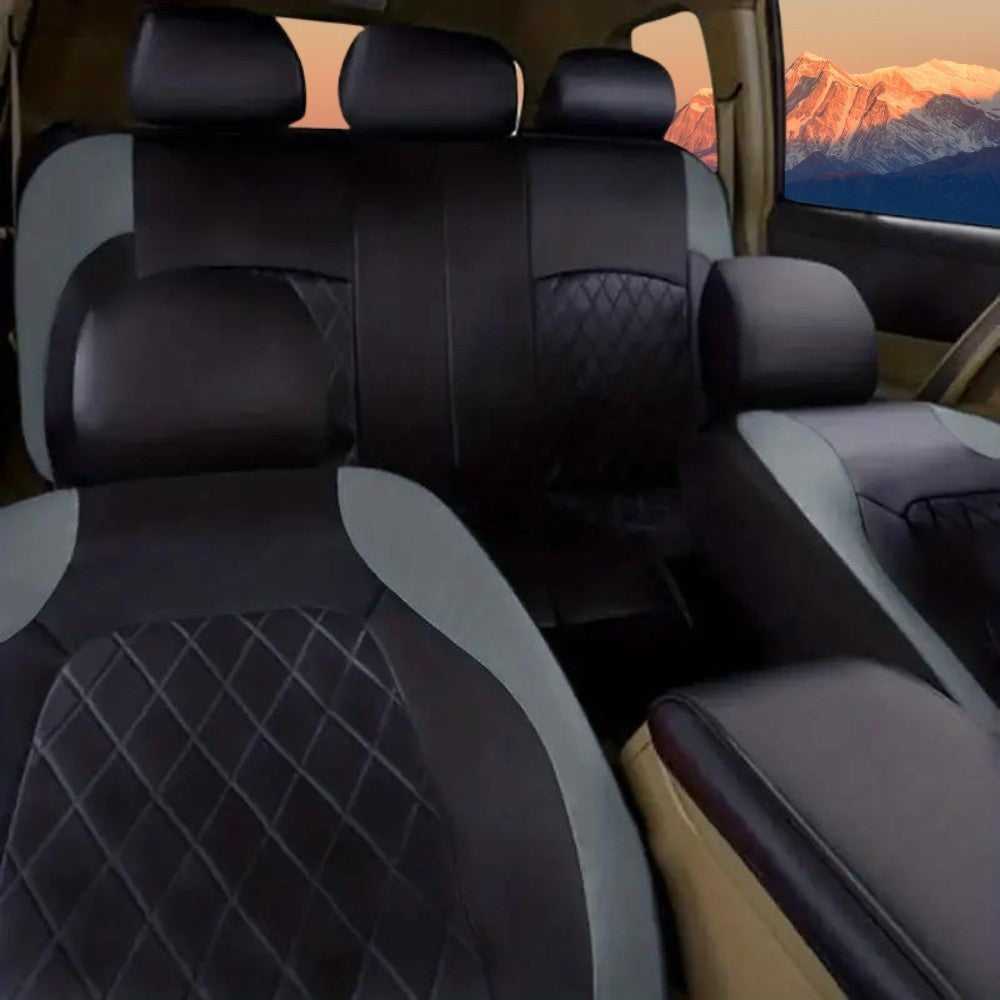 Universal Deluxe Pu Luxury Car Seat Covers Full Set- Breathable