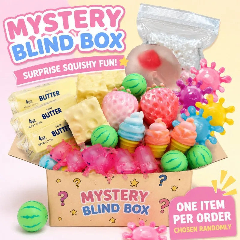 100 Random Styles Squishy Surprise Blind Box, Kawaii Stress Relief Squeeze