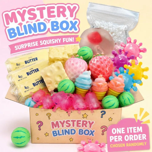 100 Random Styles Squishy Surprise Blind Box, Kawaii Stress Relief Squeeze
