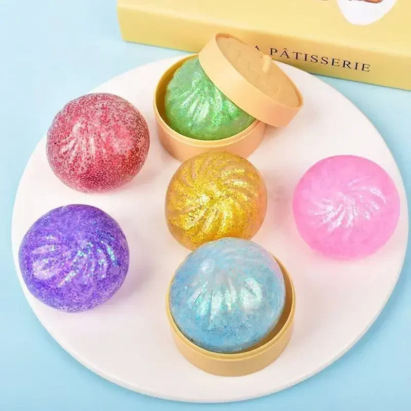 Mini Colorful Glitter Dumpling Release For Stress Balls Simulation Food