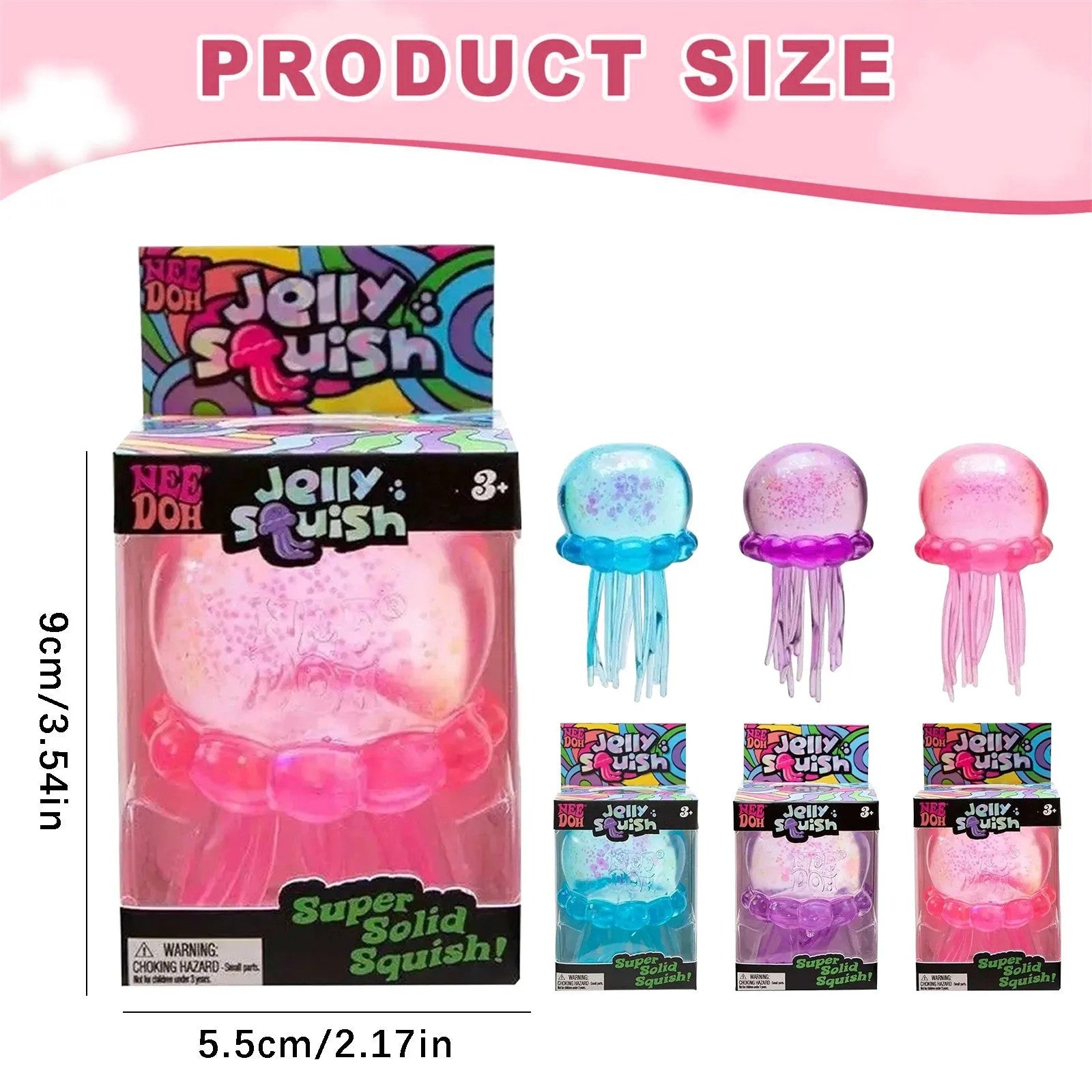 Nee doh Squishies Jellyfish  Squish Toy Fidget Toy, Water Sensory Soft Jelly