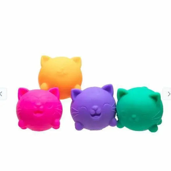 New Teenie Cool Cats 4 Pack Adorable Mini Cat Fidget Toys Soft Squishy Stress