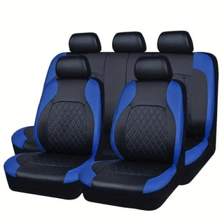 Universal Deluxe PU Leather Car Seat Covers Full Set Breathable Luxury Auto Interior Protector