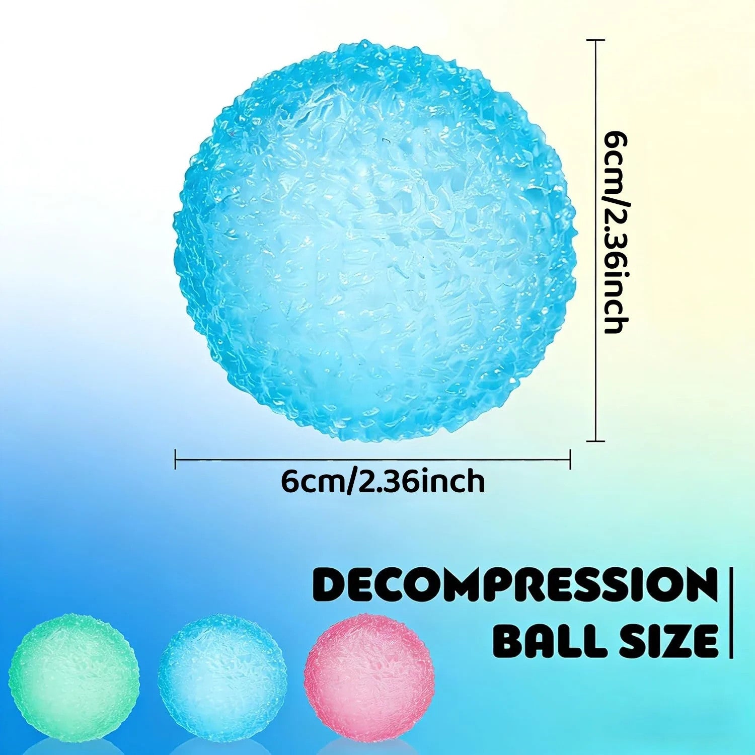 1Pc Squishy Multicolor Texture Ice Ball Squeeze Toy for Kids Soft Pinch Sensory