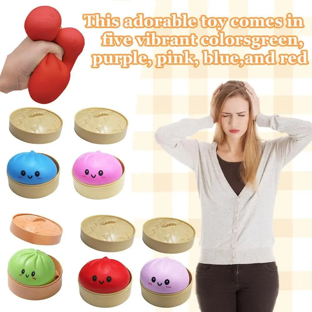 Smiley face big cage buns pinch music decompression simulation large buns toy