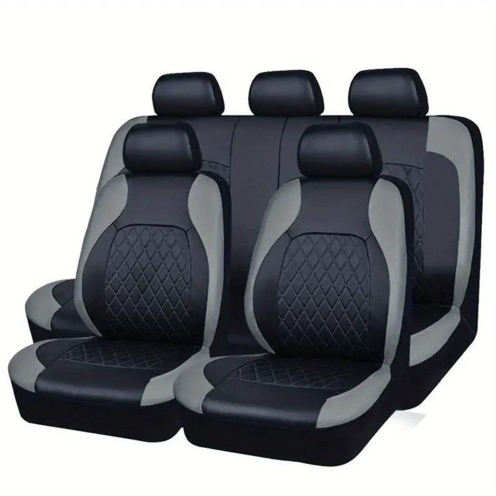 Universal Deluxe Pu Luxury Car Seat Covers Full Set- Breathable