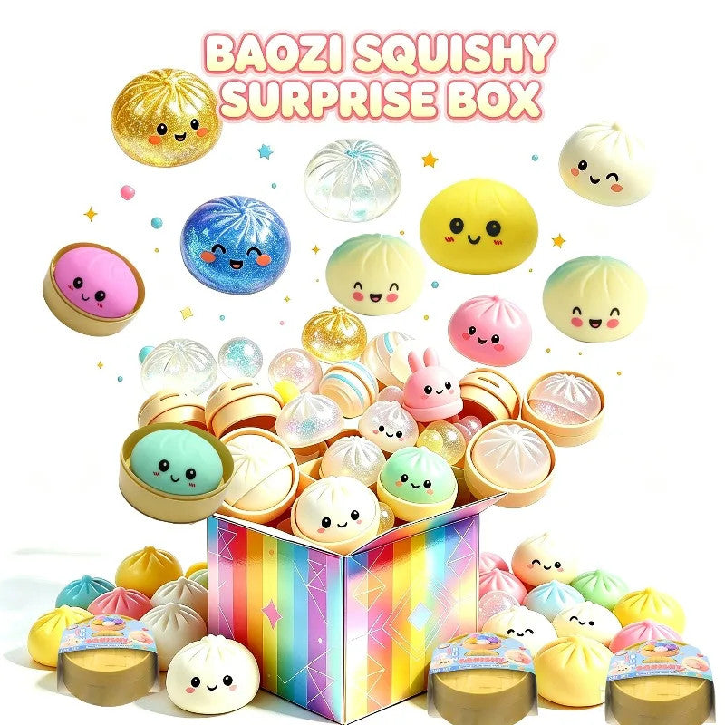 100 Random Styles Squishy Surprise Blind Box, Kawaii Stress Relief Squeeze