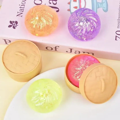 Mini Colorful Glitter Dumpling Release For Stress Balls Simulation Food