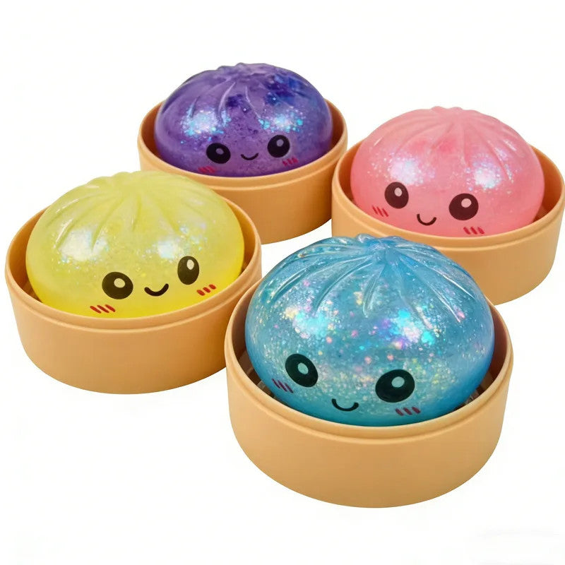 Smiley face big cage buns pinch music decompression simulation large buns toy