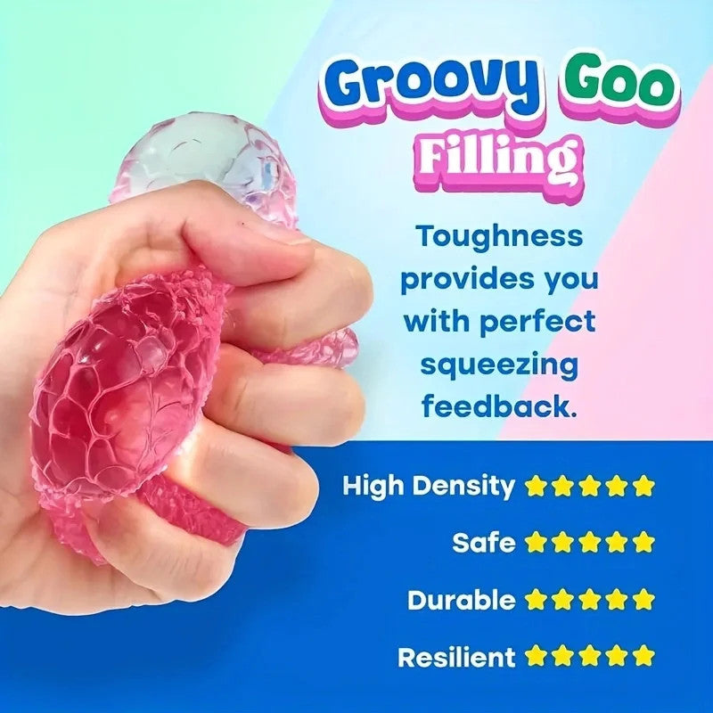 1Pc Squishy Multicolor Texture Ice Ball Squeeze Toy for Kids Soft Pinch Sensory