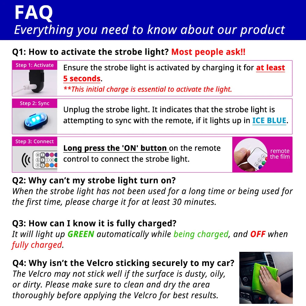 RGB LED Portable Party Lights Remote Control Wireless Lighting Rechargeable Car Footwell Light Under Glow Kit Accessories Gift
