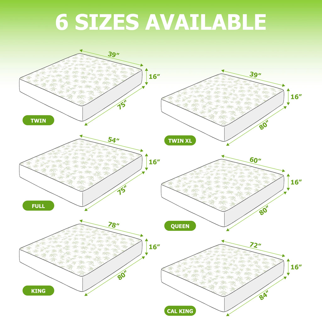 Lux Decor Waterproof Bamboo Mattress Protector - Cooling Deep Pocket Fitted