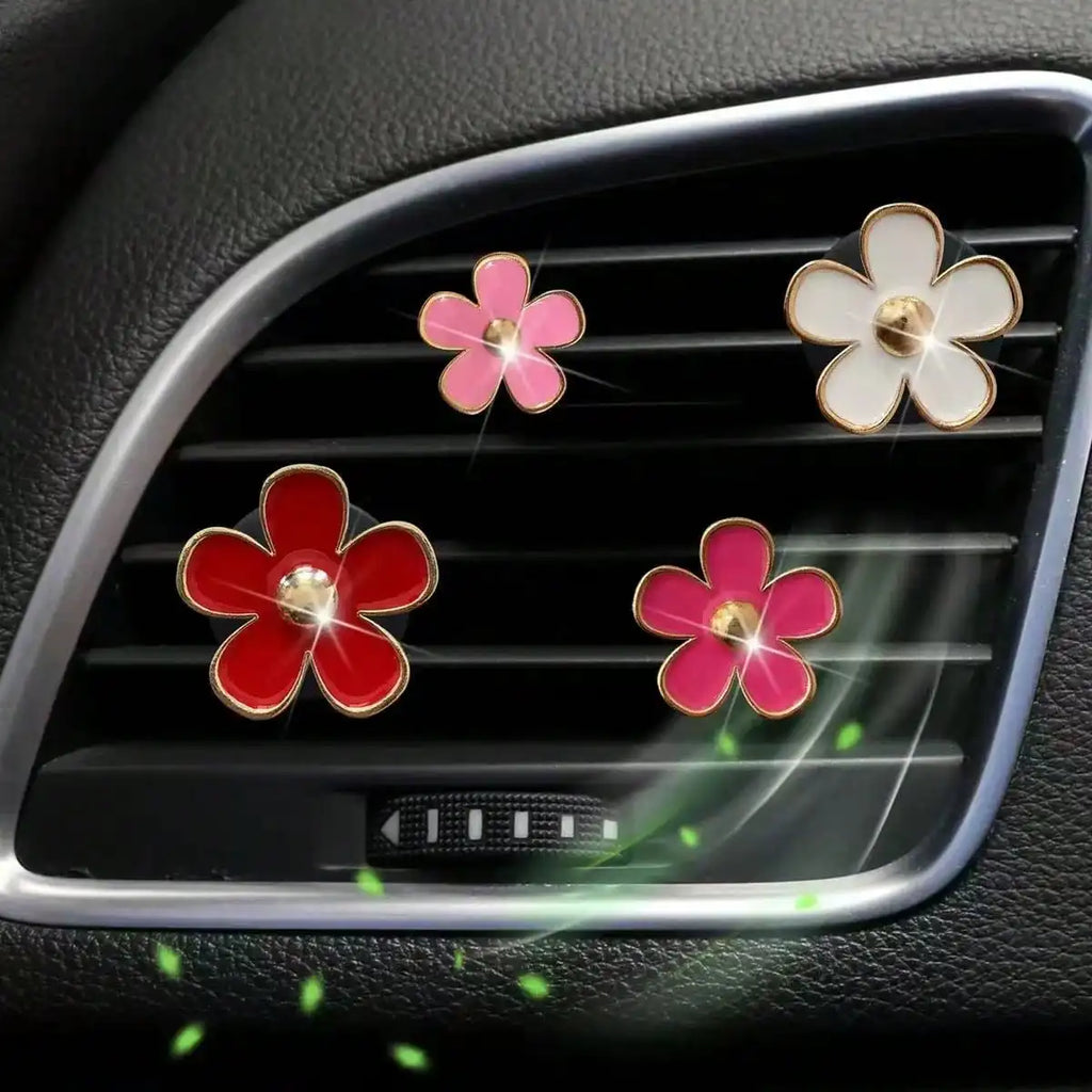 Car Outlet Vent Perfume Clips Conditioning Aromatherapy Freshener with Cute Flower Design