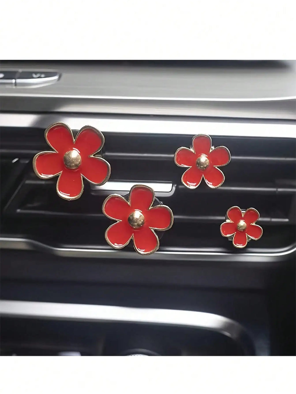 Car Outlet Vent Perfume Clips Conditioning Aromatherapy Freshener with Cute Flower Design