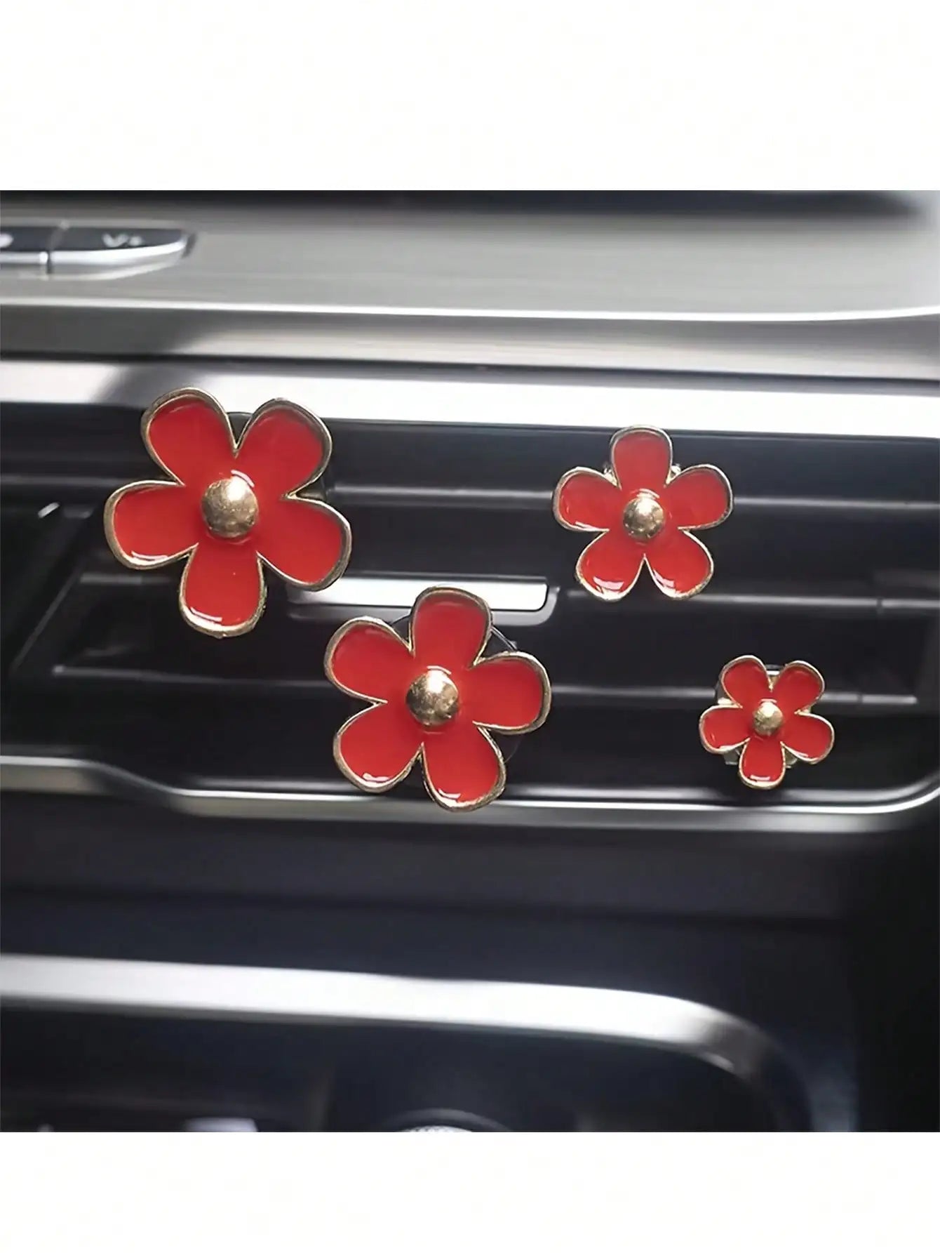 Car Outlet Vent Perfume Clips Conditioning Aromatherapy Freshener with Cute Flower Design