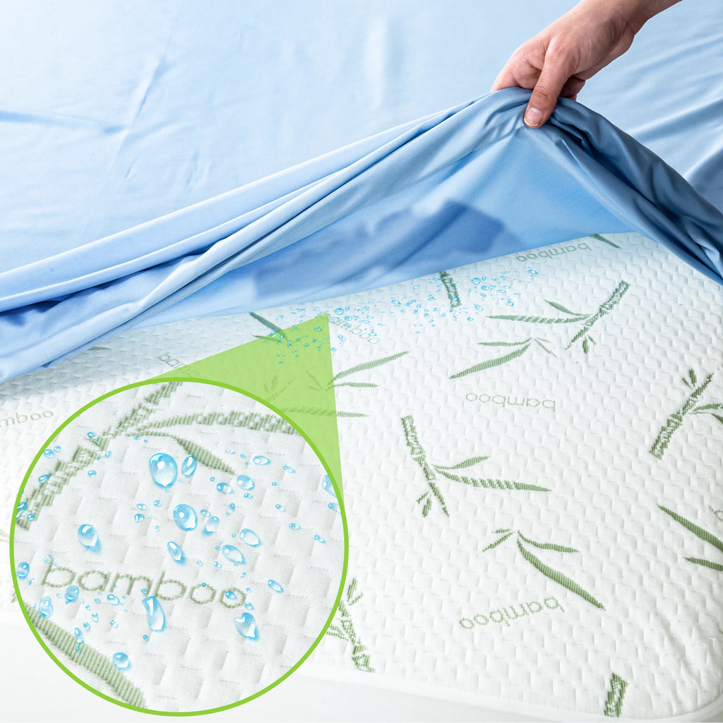 Lux Decor Waterproof Bamboo Mattress Protector - Cooling Deep Pocket Fitted