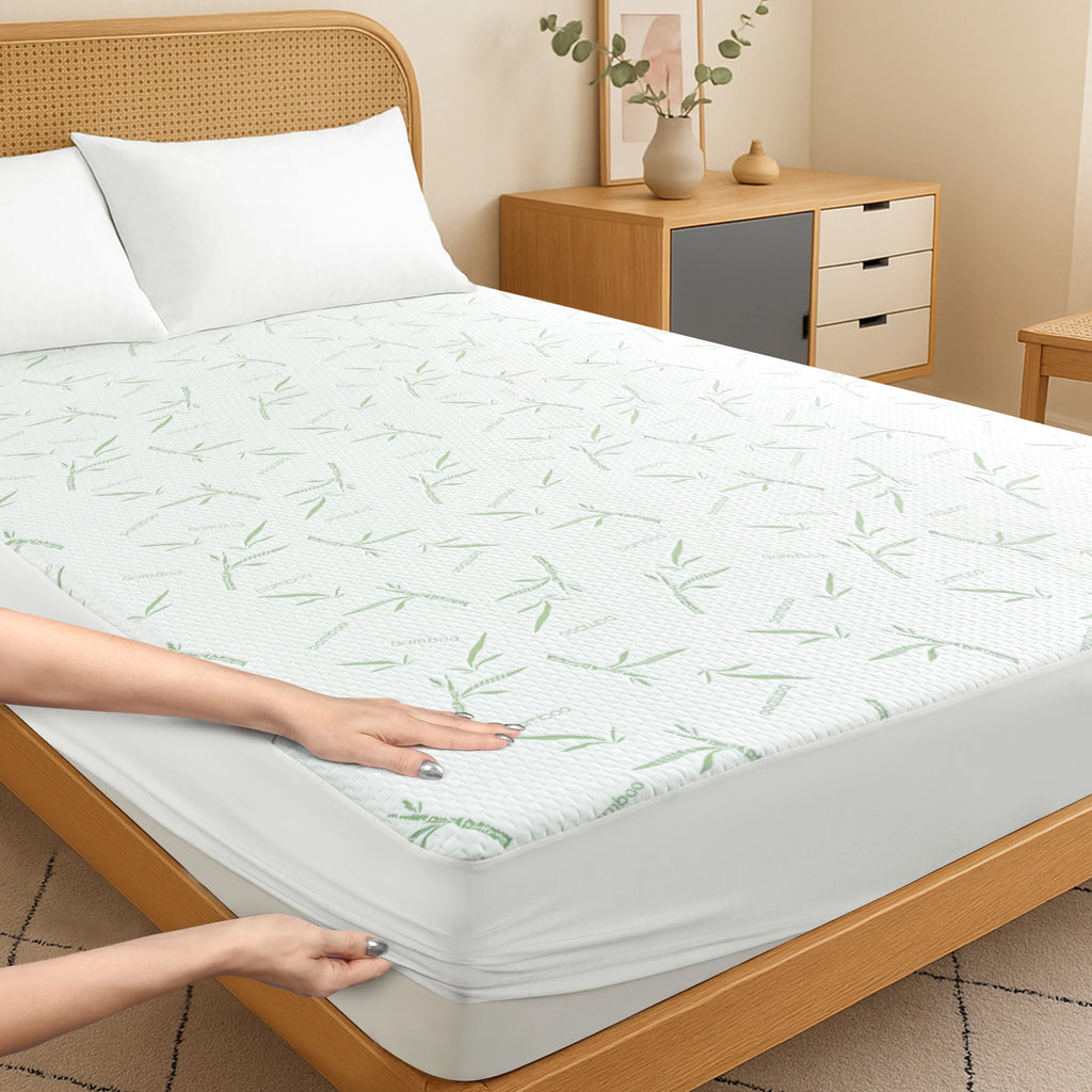 Lux Decor Waterproof Bamboo Mattress Protector - Cooling Deep Pocket Fitted