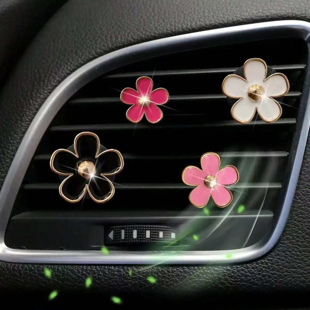 Car Outlet Vent Perfume Clips Conditioning Aromatherapy Freshener with Cute Flower Design
