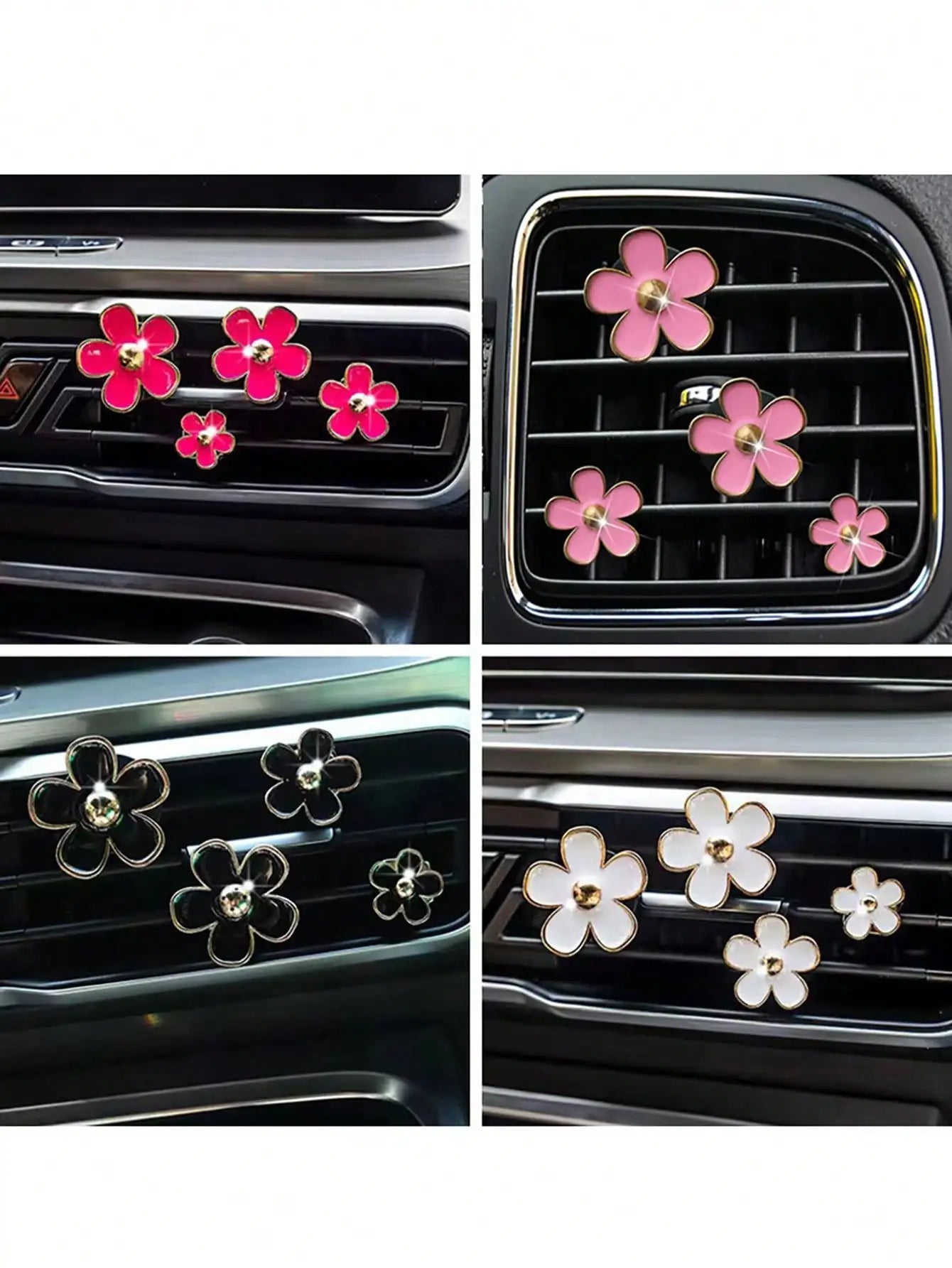 Car Outlet Vent Perfume Clips Conditioning Aromatherapy Freshener with Cute Flower Design