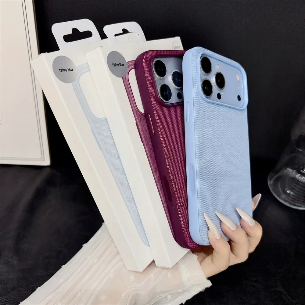 Magnetic Woven Phone Case for iPhone 18 17 16 15 Pro Max MagSafe Cover