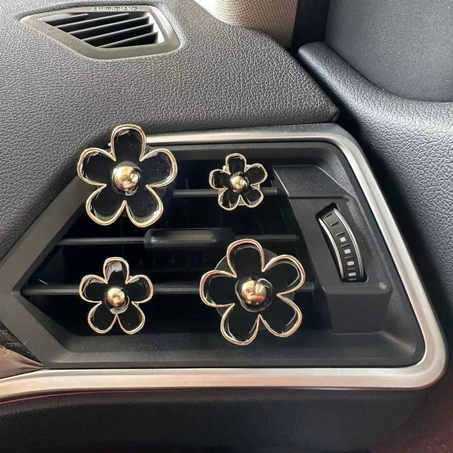 Car Outlet Vent Perfume Clips Conditioning Aromatherapy Freshener with Cute Flower Design