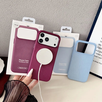 Magnetic Woven Phone Case for iPhone 18 17 16 15 Pro Max MagSafe Cover