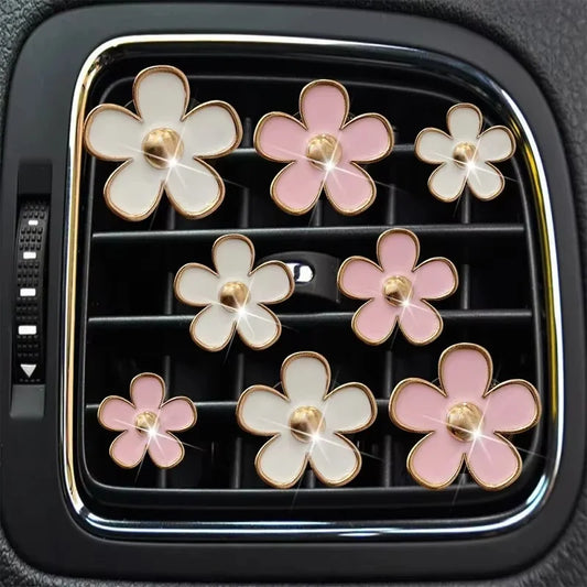 Car Outlet Vent Perfume Clips Conditioning Aromatherapy Freshener with Cute Flower Design