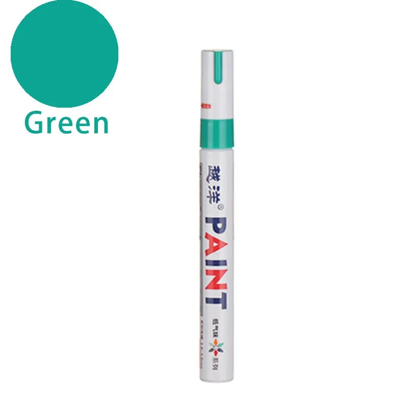 Car Paint Scratches Repair Brush Pen Waterproof Water Paint Marker Pen Car Tire Tread Care Automotive Black White Red Silver