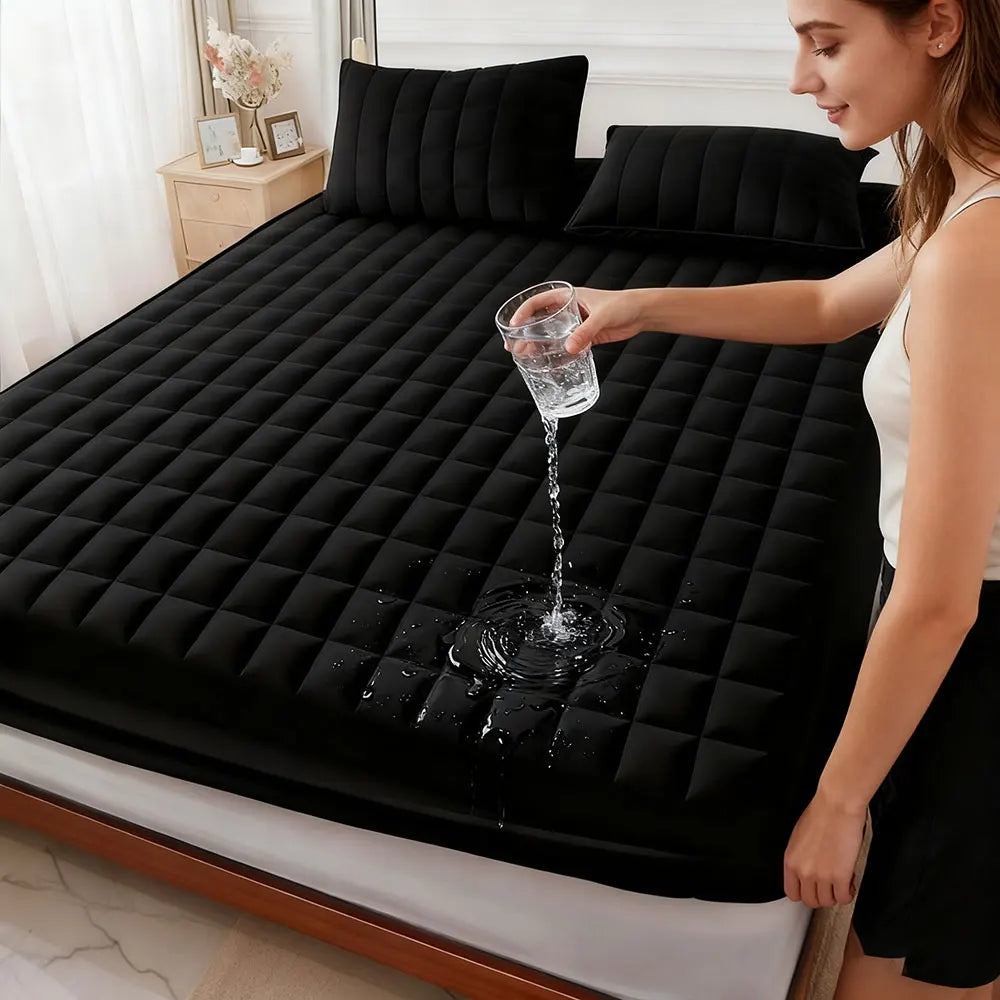Waterproof Mattress Protector - Quilted Polyester All-Season Cooling and Noiseless