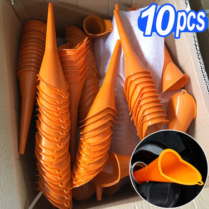 Car Long Stem Funnel Gasoline Oil Fuel Filling Tool Anti-splash Plastic Funnel Motorcycle Refueling Tools Auto Accessories