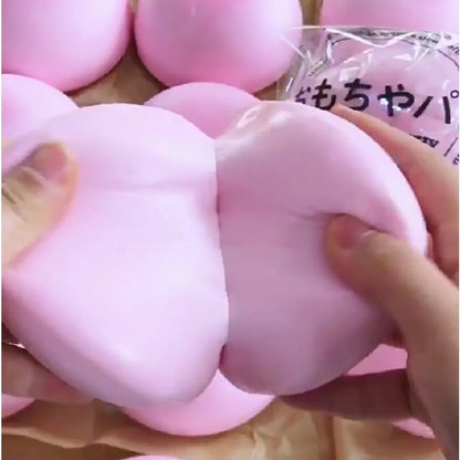 Squishy Simulated Pink Buns Squeeze Toy Soft Stress Relief Slow Rising Sensory Fidget for Anxiety ADHD Autism Gifts for Kids