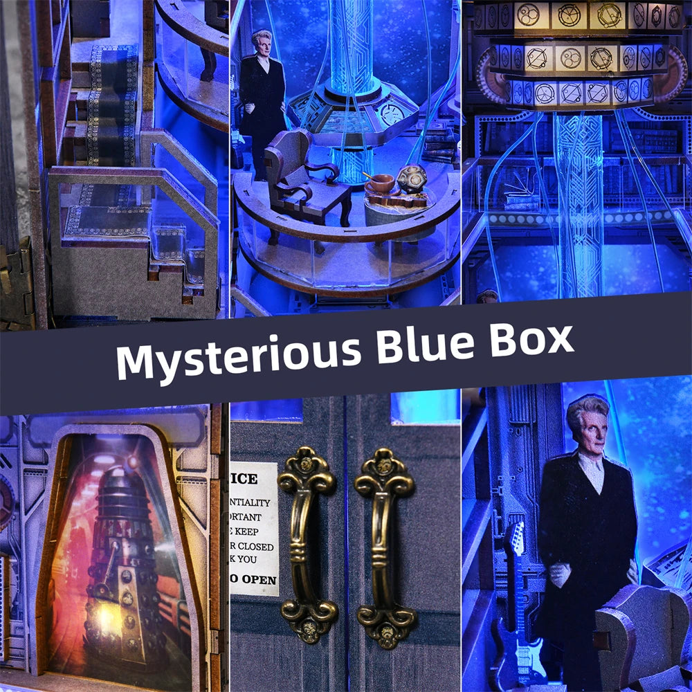 Robotime Book Nook Kit Mysterious Telephone Booth DIY Wooden Puzzle Bookshelf Insert Decor Gift