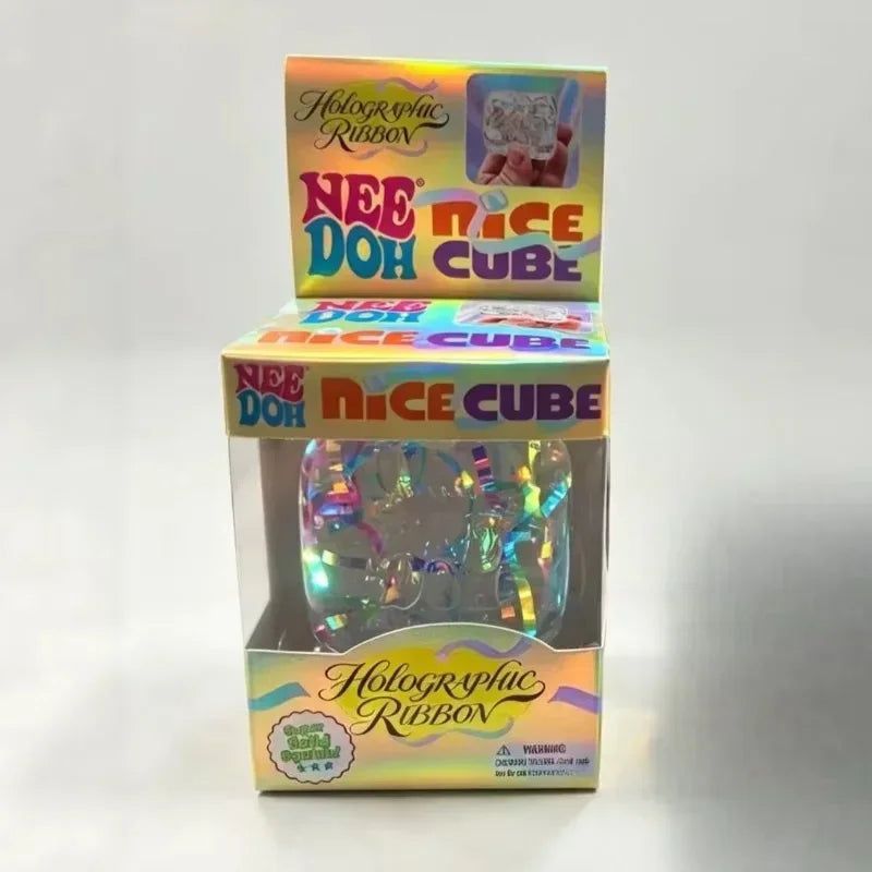Holographic Ribbon Squishy Fidget Toy, Squeeze, Knead & Stretch, 1 Piece