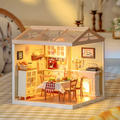 Robotime DIY Miniature Dollhouse Kit Supply Store with LED Lights Birthday Gift Adults Teens