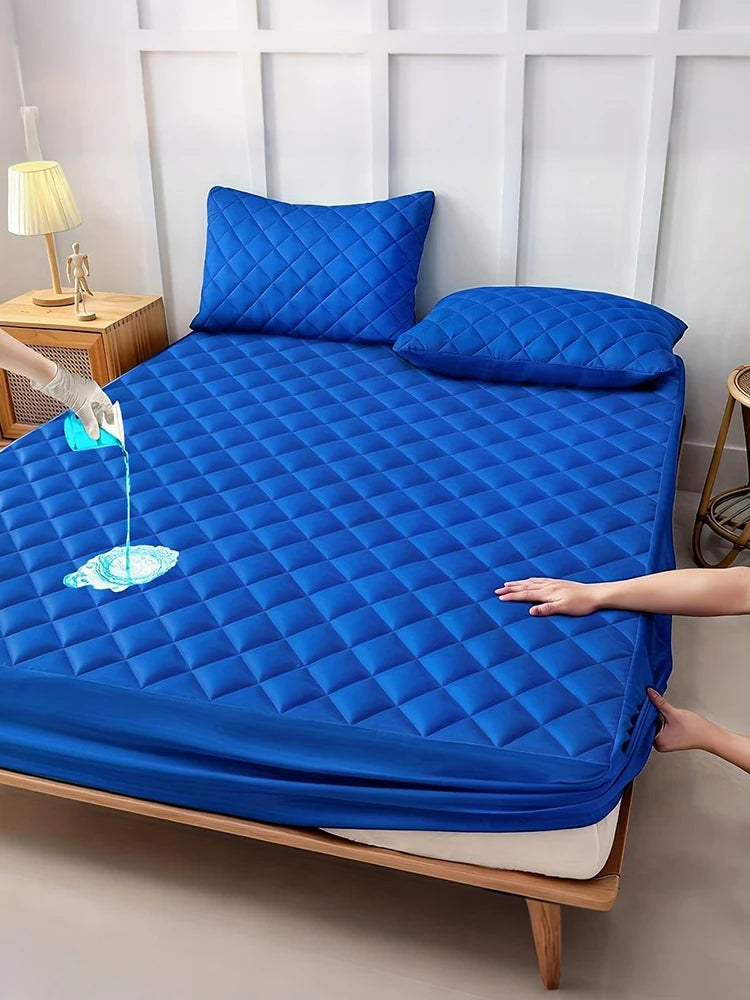 Waterproof Mattress Protector Premium - Quilted Polyester All-Season Cooling and Noiseless