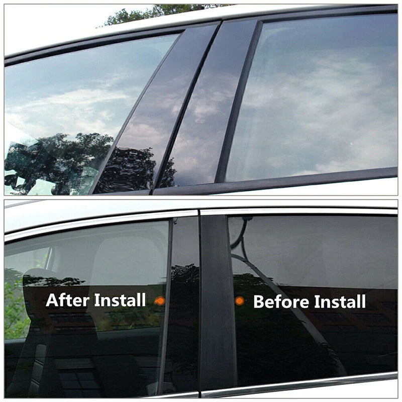 1Set Black Car Door Window Pillar Posts Molding Cover Trim Kit for BMW 5 Series F10 F11 F07 2010-2015 2016