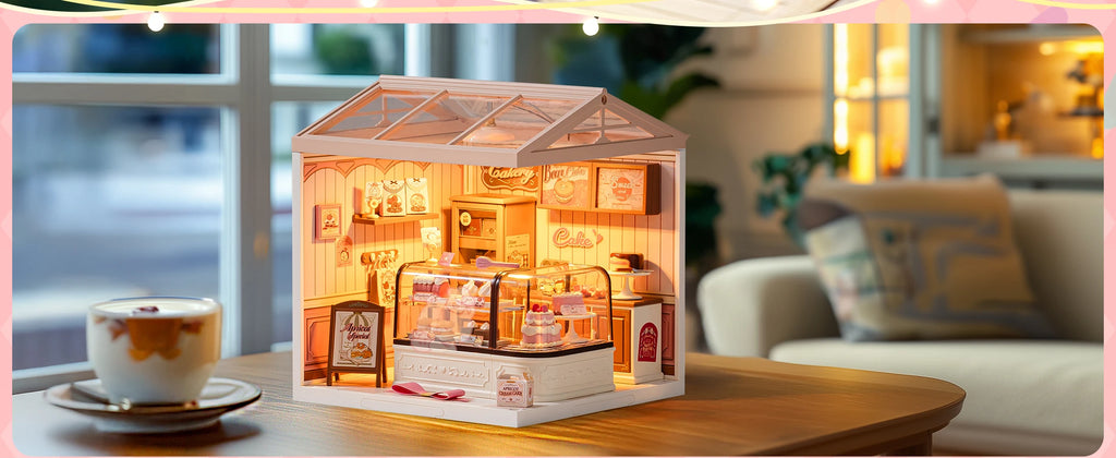 Robotime Rolife 3D Puzzle Lovely Pink Bedroom DIY Miniature House Kit Building Blocks Gift Girls Kids