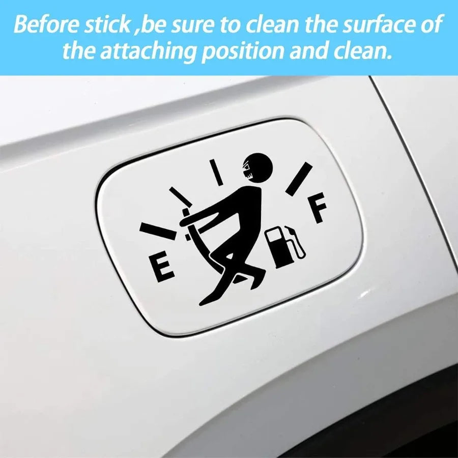 Funny Car Stickers High Gas Consumption Decal Fuel Gage Empty Stickers for Automotive Vehicles Including Cars Trucks and Motorc
